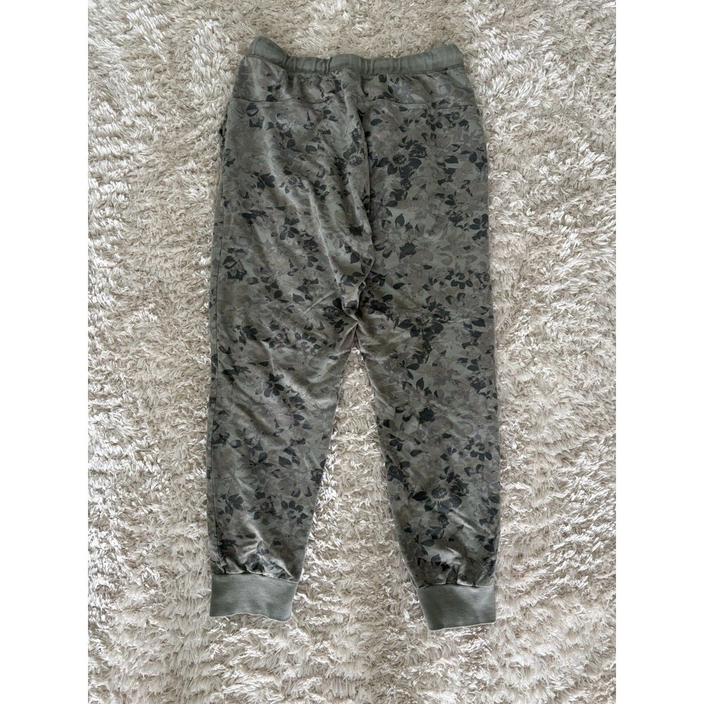 Anthropologie Saturday Sunday Jogger Pants Small Green Floral Pockets Pull-On - Picture 5 of 5